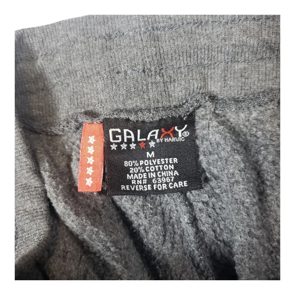 Galaxy by Harvic Mens Joggers Charcoal Gray Fleece Lined Sweatpants Medium